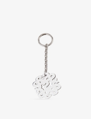 Sandro Women's Noir / Gris Gadget Branded-logo Metal Keyring