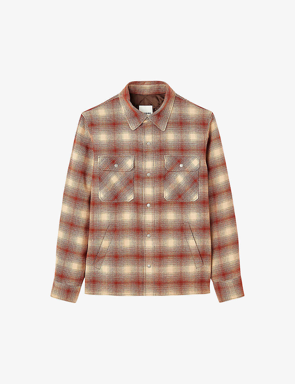Sandro Mens Rouges Checked Relaxed-fit Woven Shirt In Red