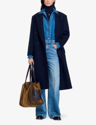 SANDRO: Eline logo-plaque knitted jumper