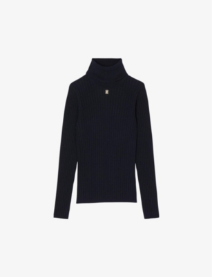 SANDRO: Eline logo-plaque knitted jumper