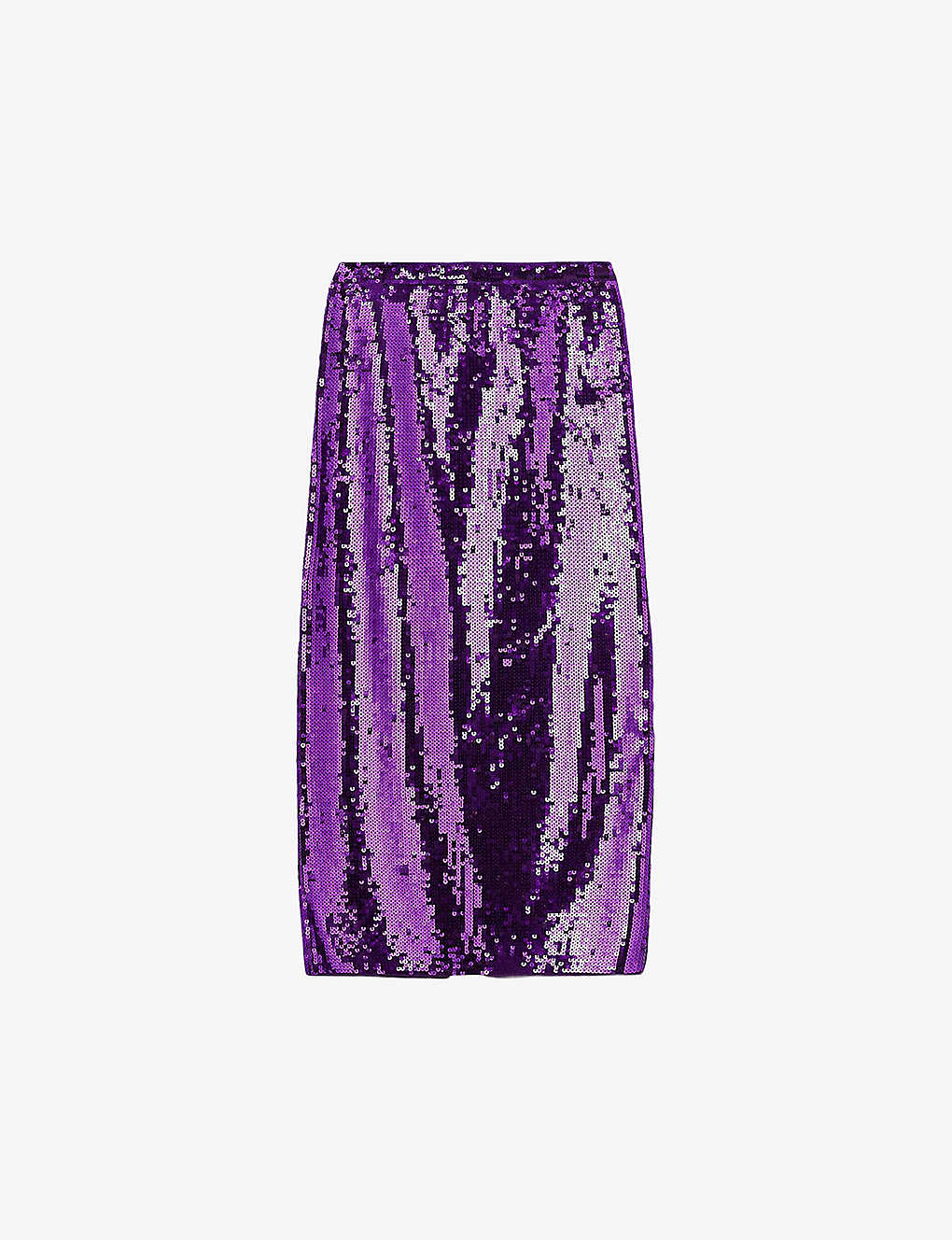 Sandro Womens Violets Goldana Mid-rise Sequin-embellished Midi Skirt