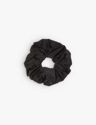 Sandro Chou Chou Sparkling Scrunchie In Noir / Gris