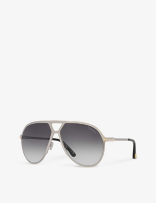 Tom Ford Womens Silver Tr001674 Xavier Aviator-frame Metal Sunglasses In Silver