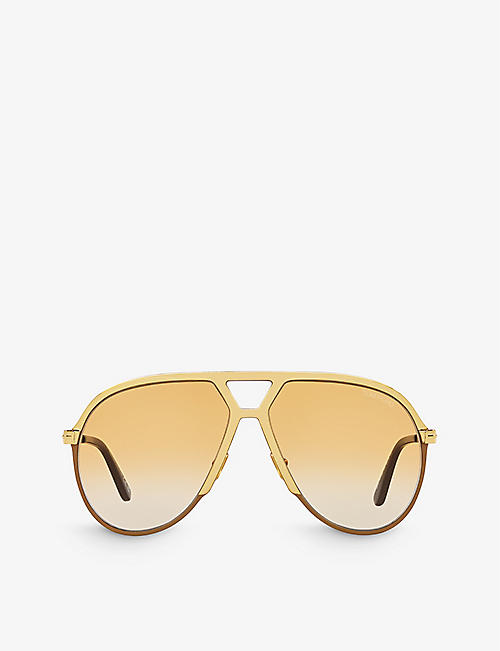 TOM FORD: TR001674 Xavier aviator-frame metal sunglasses