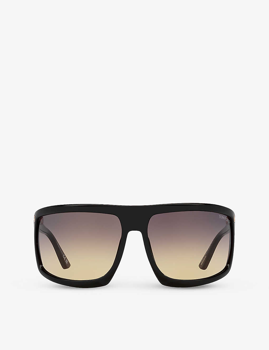 Tom Ford Mens Black Tr001675 Clint Square-frame Polyamide Sunglasses