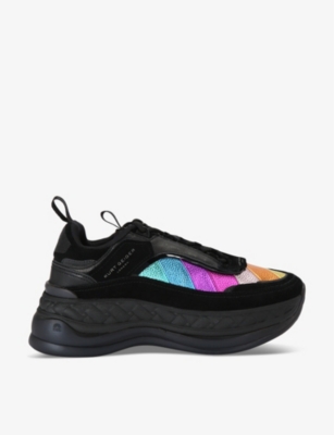 Kurt Geiger Kensington Pump Eagle-embellished Leather Low-top Trainers In Blk/other