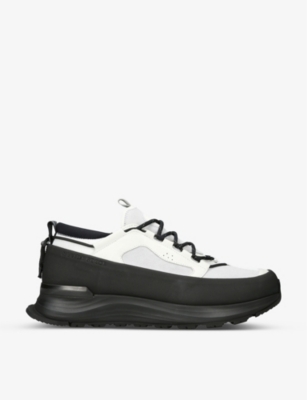 Canada Goose Glacier Trail Rubber And Leather-trimmed Suede Hiking Sneakers In White/blk