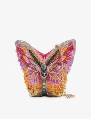 Judith Leiber Couture Butterfly Crystal Slim Clutch Bag