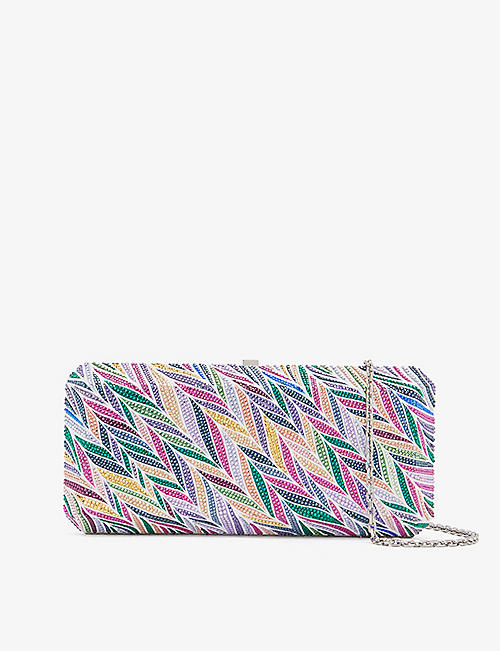 JUDITH LEIBER COUTURE: Beach Slim crystal-embellished brass clutch-bag