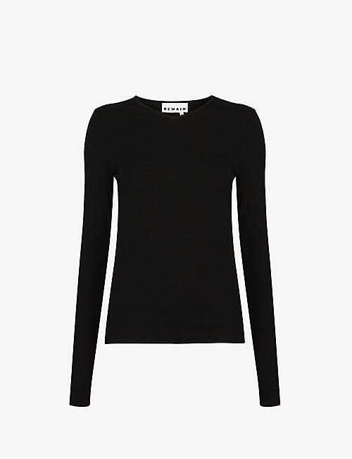 REMAIN BIRGER CHRISTENSEN: Long-sleeved ribbed stretch-organic cotton top