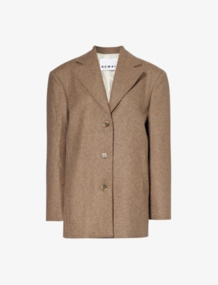 REMAIN BIRGER CHRISTENSEN: Single-breasted boxy-fit wool-blend jacket