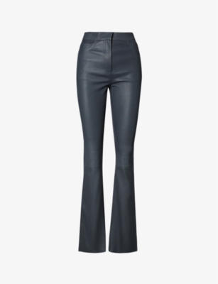REMAIN BIRGER CHRISTENSEN: Flared-leg mid-rise leather trousers