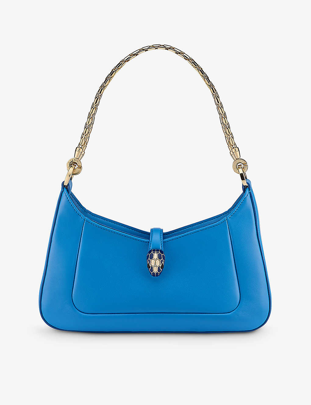 Bvlgari Womens Blue Serpenti Baia Small Leather Shoulder Bag