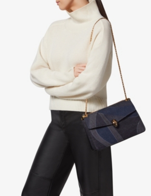 BVLGARI: Serpenti Forever large denim shoulder bag