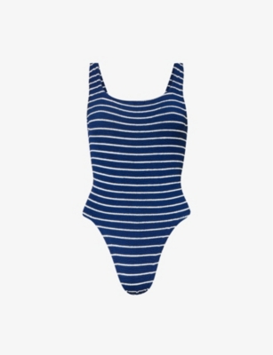 HUNZA G Xandra striped seersucker bikini