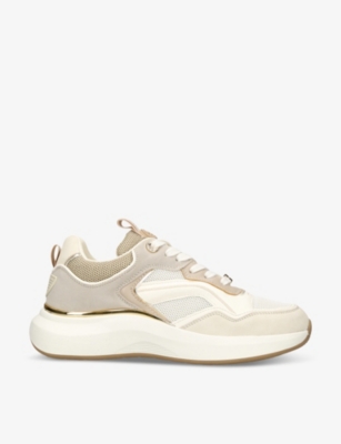 KG KURT GEIGER: Leila faux-leather and mesh low-top trainers