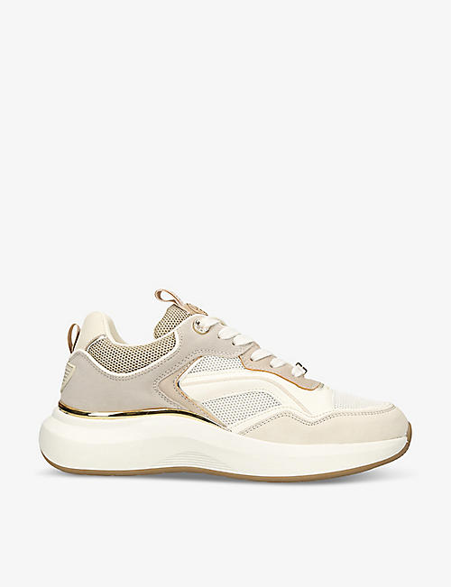 KG KURT GEIGER: Leila faux-leather and mesh low-top trainers
