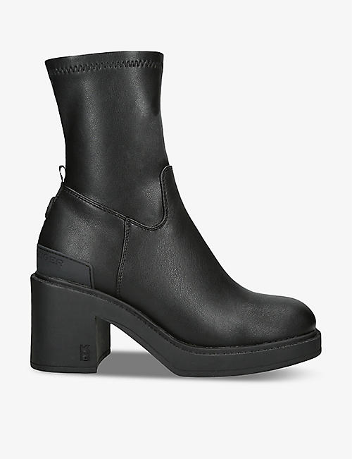 KG KURT GEIGER: Tate tonal-stitch faux-leather heeled ankle boots