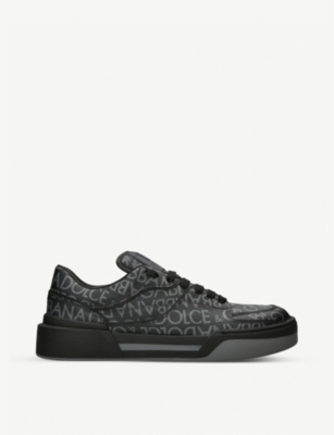 DOLCE & GABBANA: Roma logo-embellished leather low-top trainers