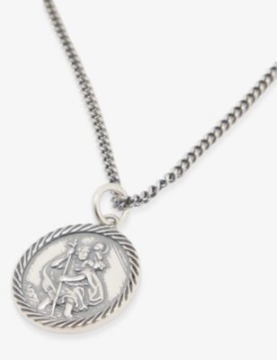 Shop Serge Denimes Men's Silver St Christopher Sterling-silver Pendant Necklace