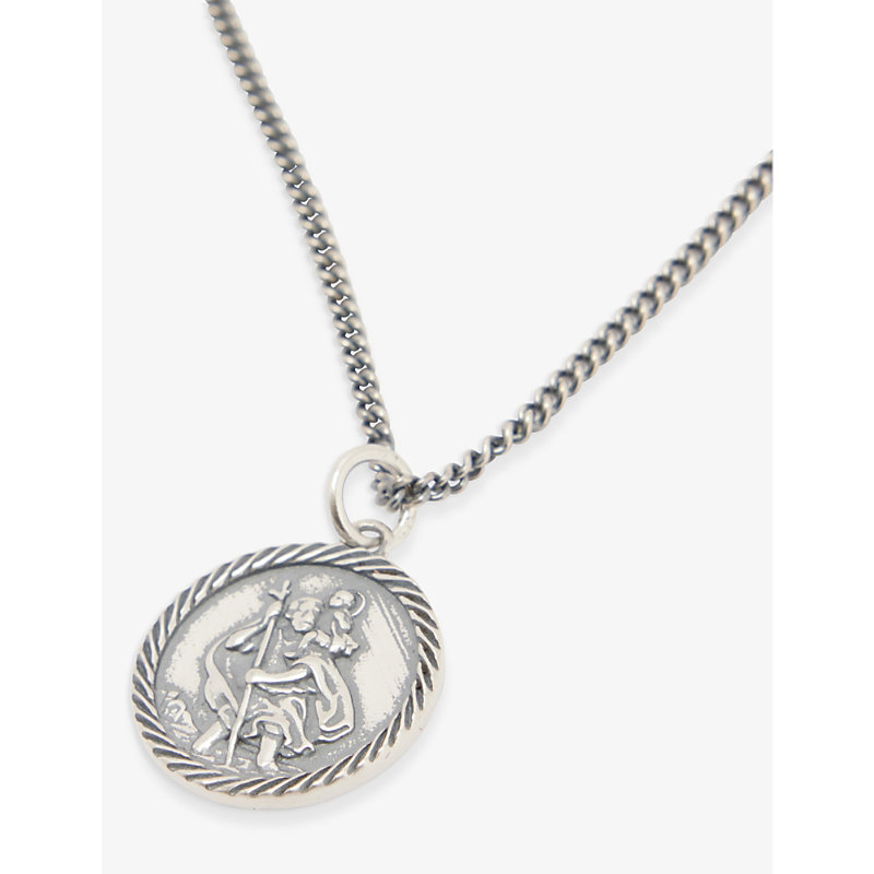 Shop Serge Denimes Men's Silver St Christopher Sterling-silver Pendant Necklace