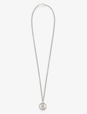 Walter Van Beirendonck Oversized Logo-plaque Chain Necklace In White