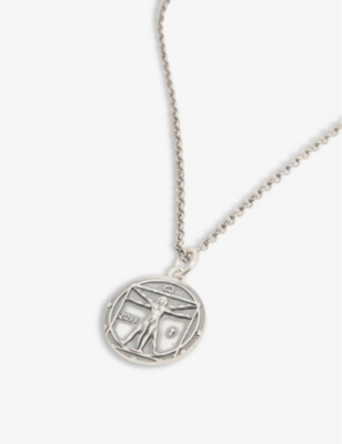 Serge Denimes Vitruvian Matte Sterling-silver Pendant Necklace In Silver