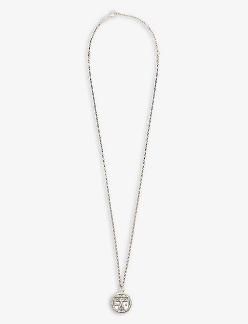SERGE DENIMES: Vitruvian matte sterling-silver pendant necklace