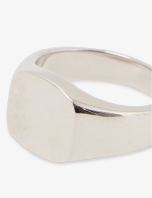 Shop Serge Denimes Mens Silver Signet Polished Sterling-silver Ring