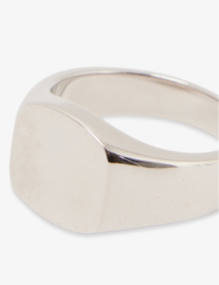 Serge Denimes Mens Silver Signet Polished Sterling-silver Ring In Silver