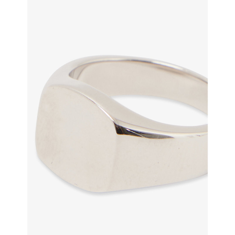 Shop Serge Denimes Men's Silver Signet Polished Sterling-silver Ring