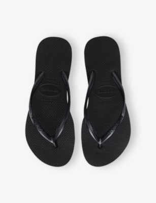 Havaianas Womens Black Slim Flatform Rubber Flip Flops In Black
