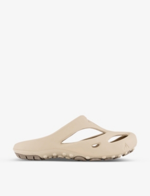 Keen Womens Taupe Timberwolf Shanti Cut-out Rubber Sliders In Cream