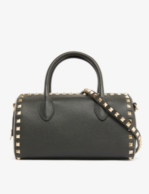 VALENTINO GARAVANI Rockstud grained leather bowling bag