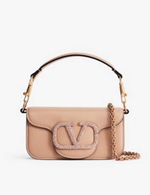 Loco Small Embellished Denim Shoulder Bag in Blue - Valentino Garavani