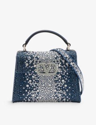 Valentino Garavani Mini VSling Crystal Embellished Top Handle Bag