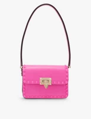 VALENTINO GARAVANI ROMAN STUD SMALL PINK PP SHOULDER BAG - Garde