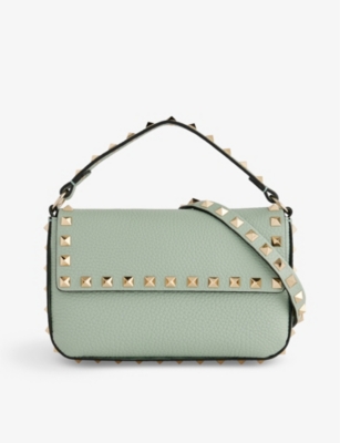 VALENTINO GARAVANI Rockstud logo-embossed leather cross-body bag