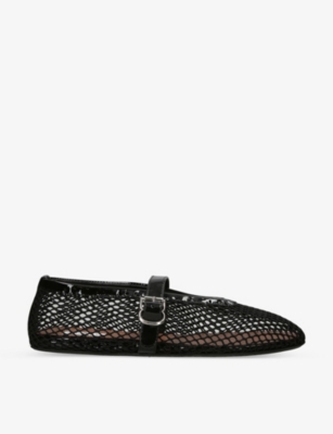 AZZEDINE ALAIA - Rhinestone-embellished leather ballet flats ...