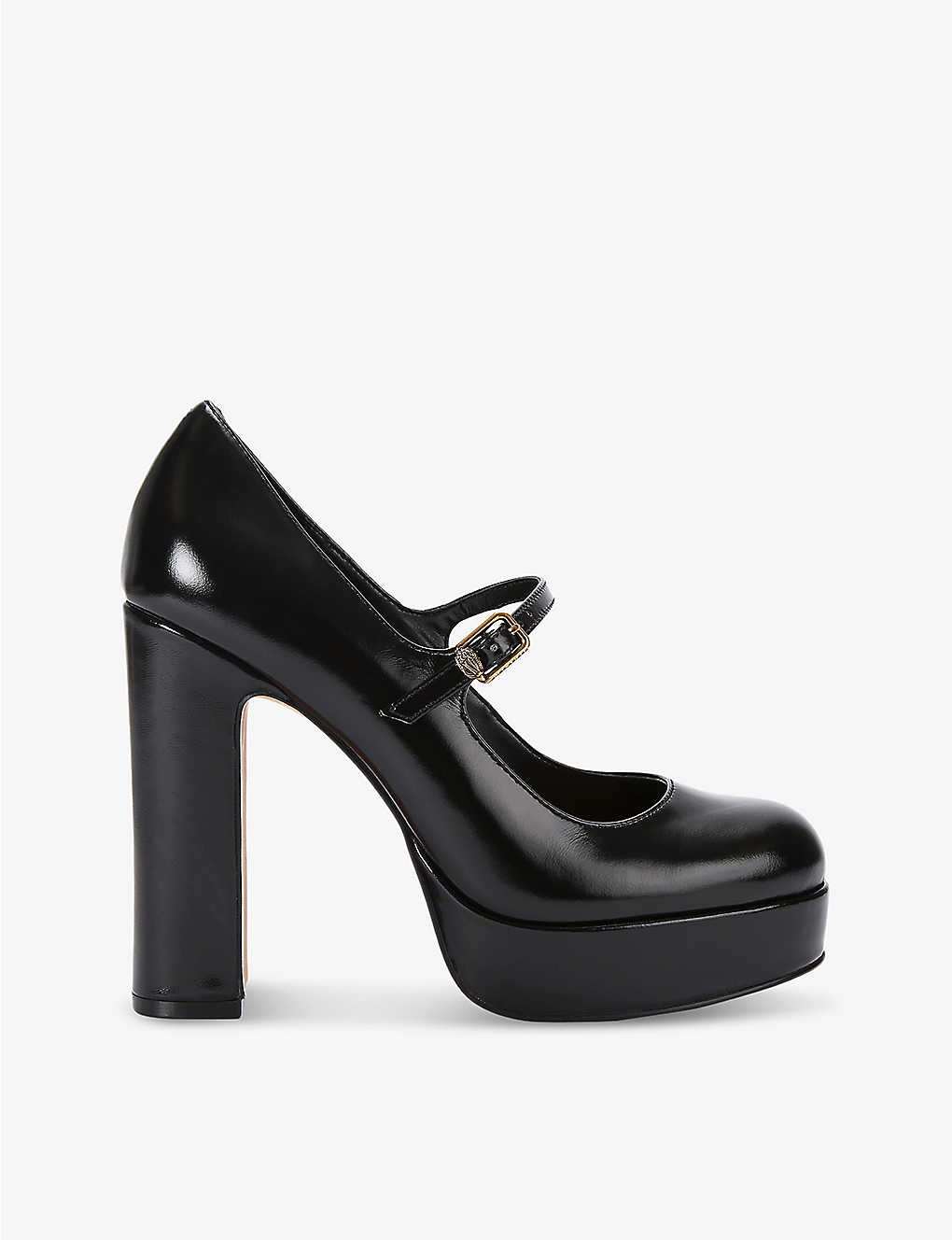Kurt Geiger London Womens Black Regent Platform-heel Leather Mary-jane Shoes