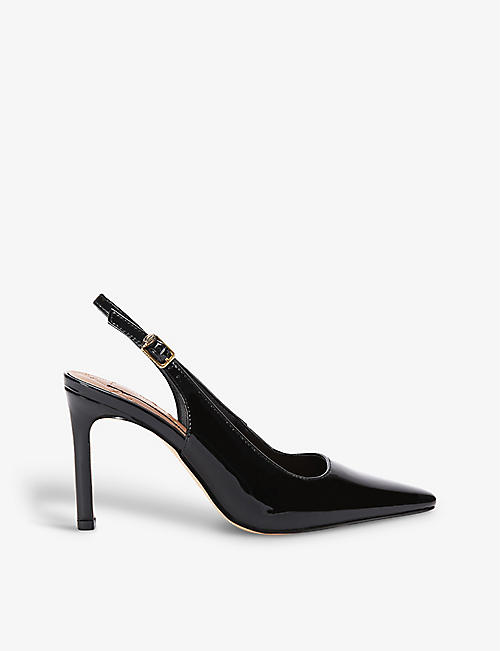 KURT GEIGER LONDON: Regent quilted-insole patent-leather slingback courts