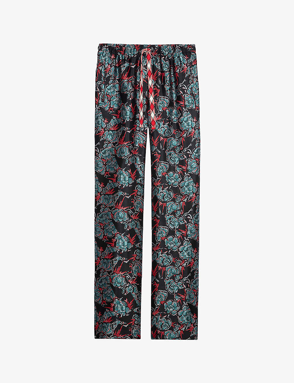 ZADIG & VOLTAIRE ZADIG&VOLTAIRE WOMENS NOIR POMY FLORAL-JACQUARD STRAIGHT-LEG MID-RISE WOVEN TROUSERS,69327262