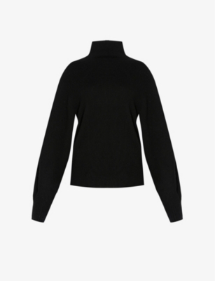 Zimmermann Neck-tie Knitted Wool Top In Black