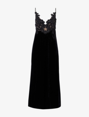 ZIMMERMANN: Sensory embroidered-lace velvet silk-blend midi dress
