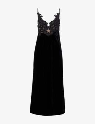 ZIMMERMANN - Sensory embroidered-lace velvet silk-blend midi dress ...