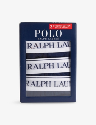 POLO RALPH LAUREN: Branded-waistband pack of three stretch-cotton boxer briefs