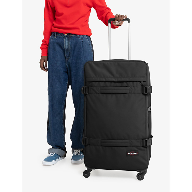 Shop Eastpak Transit'r Large Woven Suitcase 70cm In Black