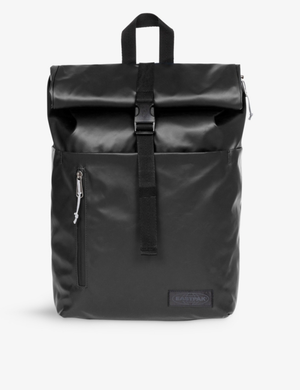 Roll Up logo-patch shell backpack