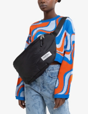 Shop Eastpak Puff Black Oversized Logo-patch Shell Belt Bag