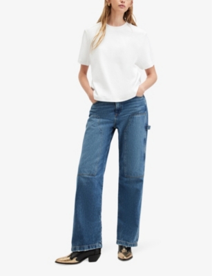 Shop Allsaints Women's White Lisa Boxy-fit Organic-cotton T-shirt